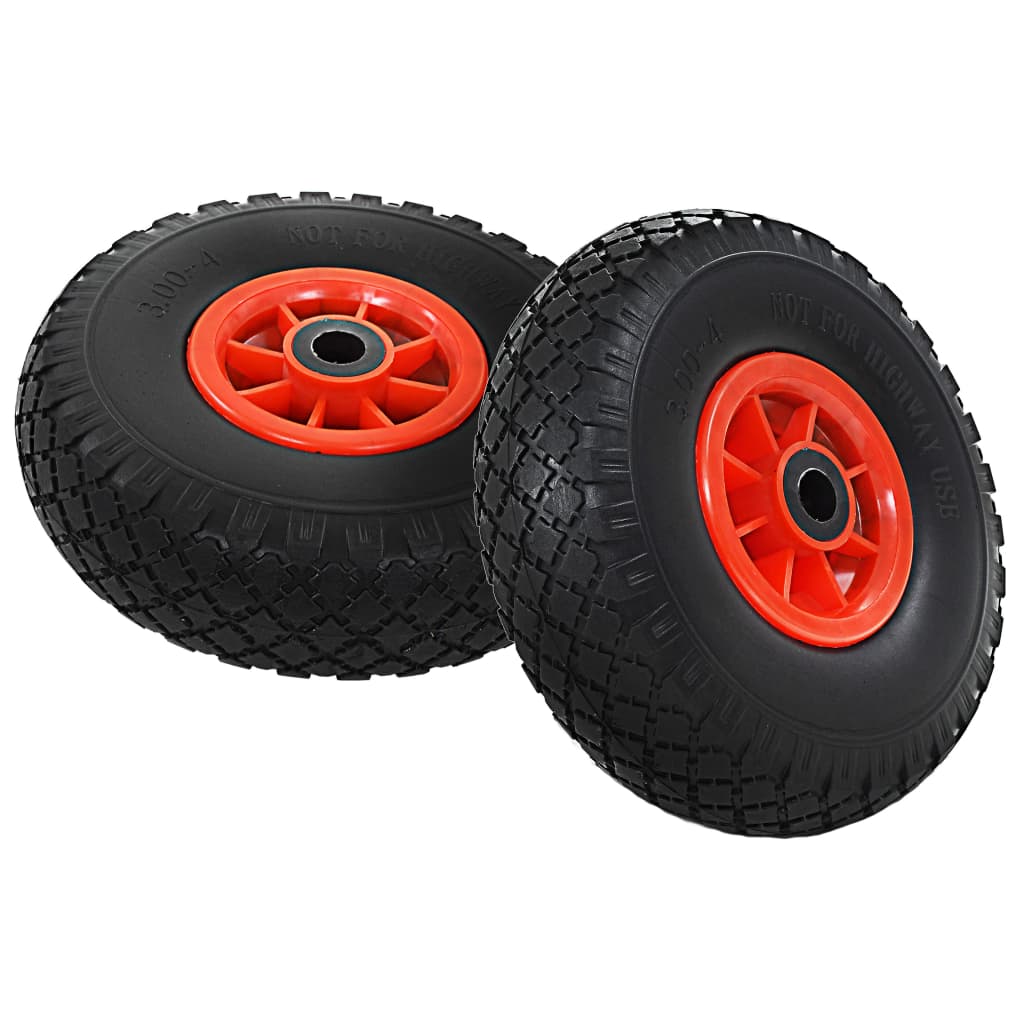 VidaXL hand truck wheels 3.00-4 (260x85) Solid PU 2 pcs