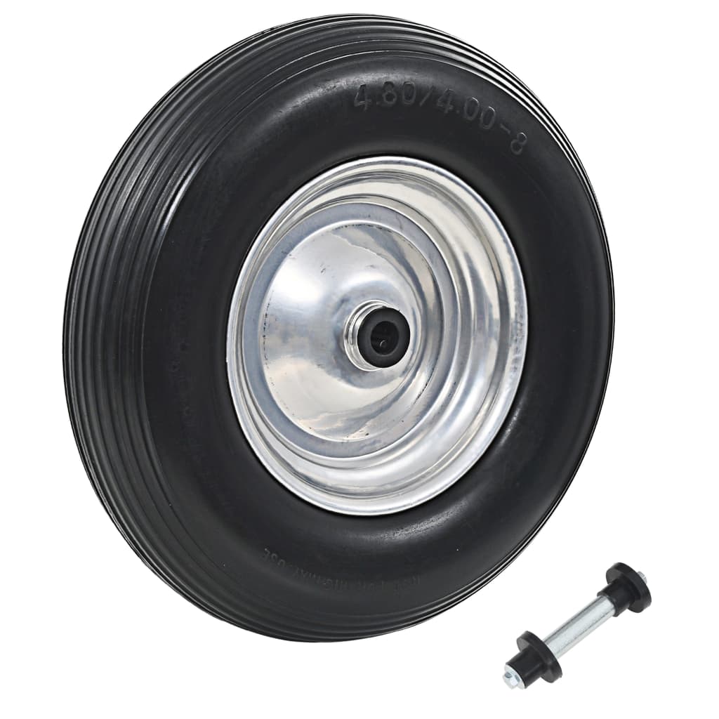 Vidaxl-Schubkarreen mit Achse 4,00-8 390 mm fester PU