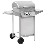 Vidaxl Gas Barbecue and Grill with 2 Cooking Zones Stainless Steel Silver
