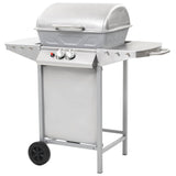 Vidaxl Gas Barbecue and Grill with 2 Cooking Zones Stainless Steel Silver