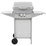 Vidaxl Gas Barbecue and Grill with 2 Cooking Zones Stainless Steel Silver