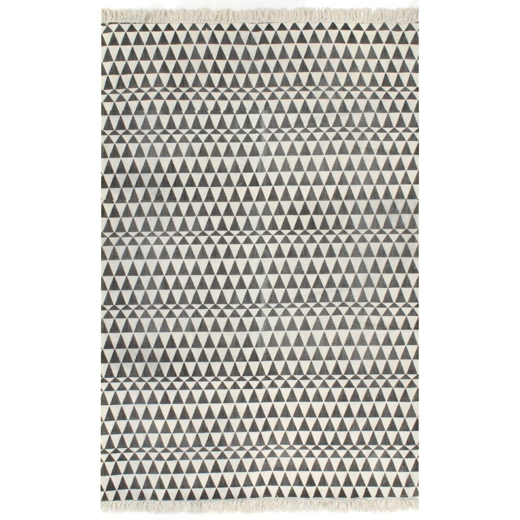 Vidaxl Kelim rug with pattern 120x180 cm cotton black and white