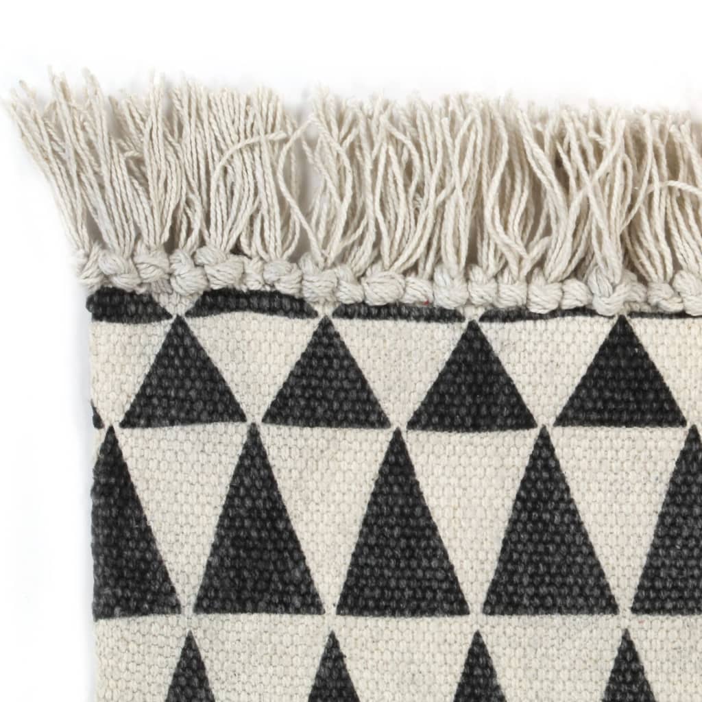 Vidaxl Kelim rug with pattern 120x180 cm cotton black and white