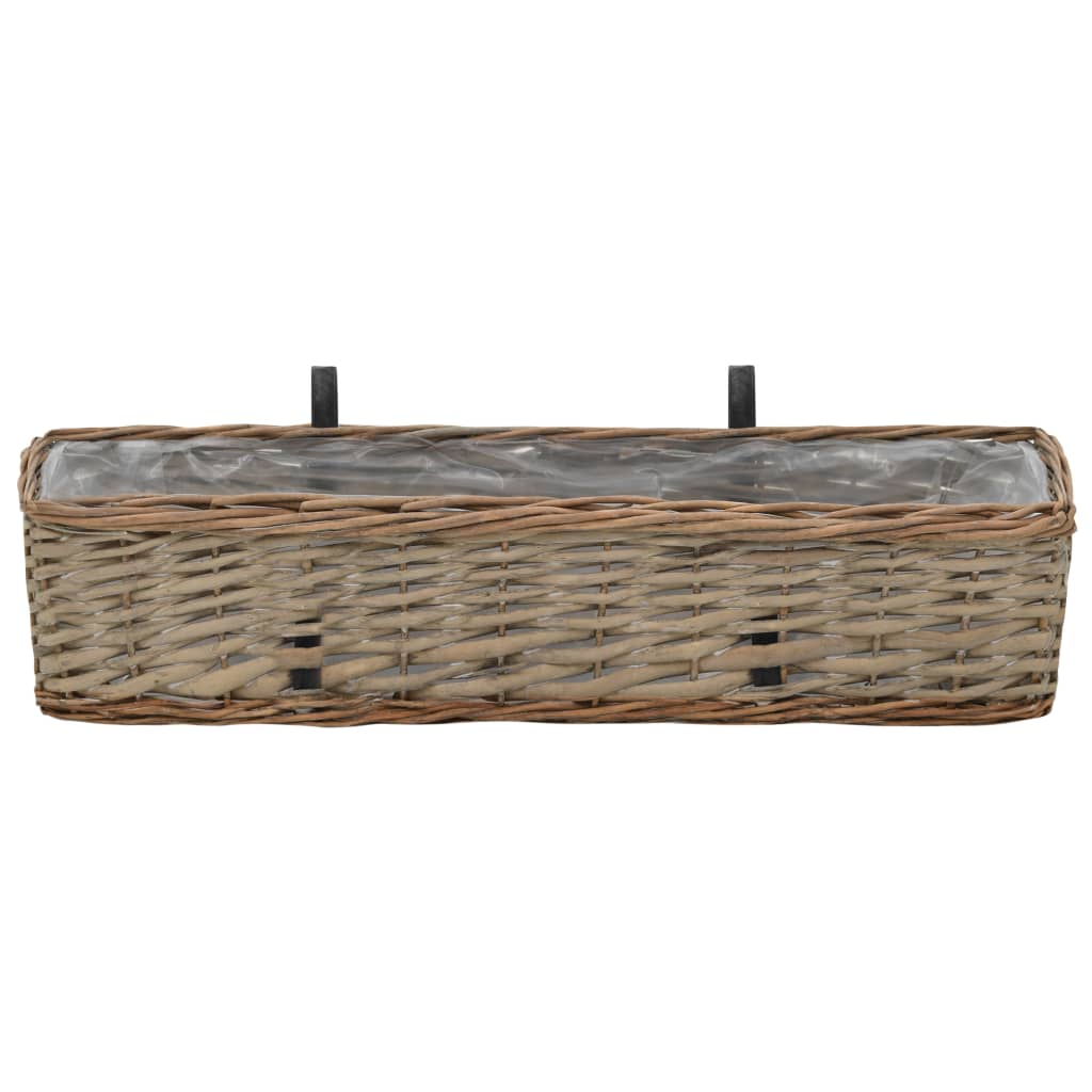 VidaXL Balcony bins 2 pcs 60 cm Wicker with PE lining