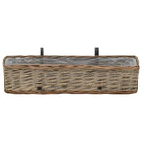 VidaXL Balcony bins 2 pcs 60 cm Wicker with PE lining
