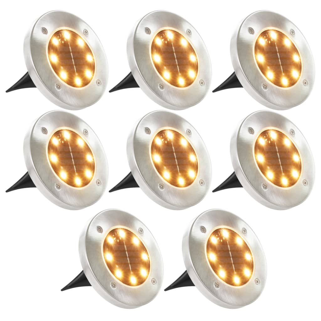 Vidaxl marklampor 8 st Solar LED WARM VIT
