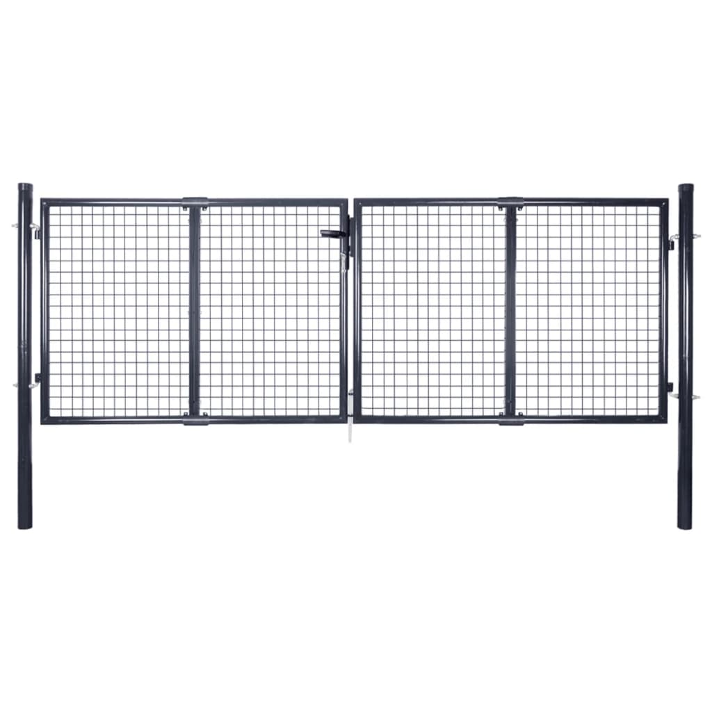 Vidaxl Gaaspoort 289x100 cm grigio in acciaio zincato