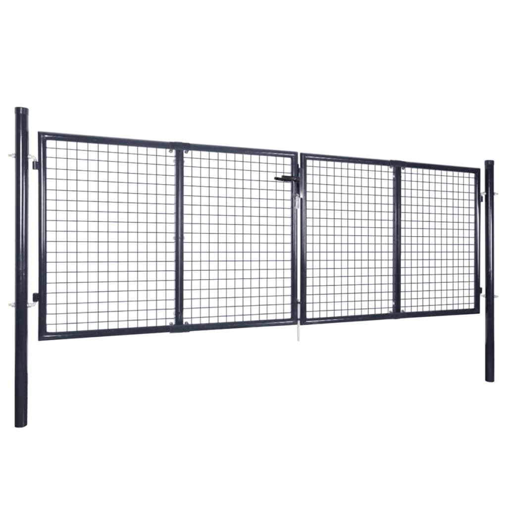 Vidaxl Gaaspoort 289x100 cm grigio in acciaio zincato