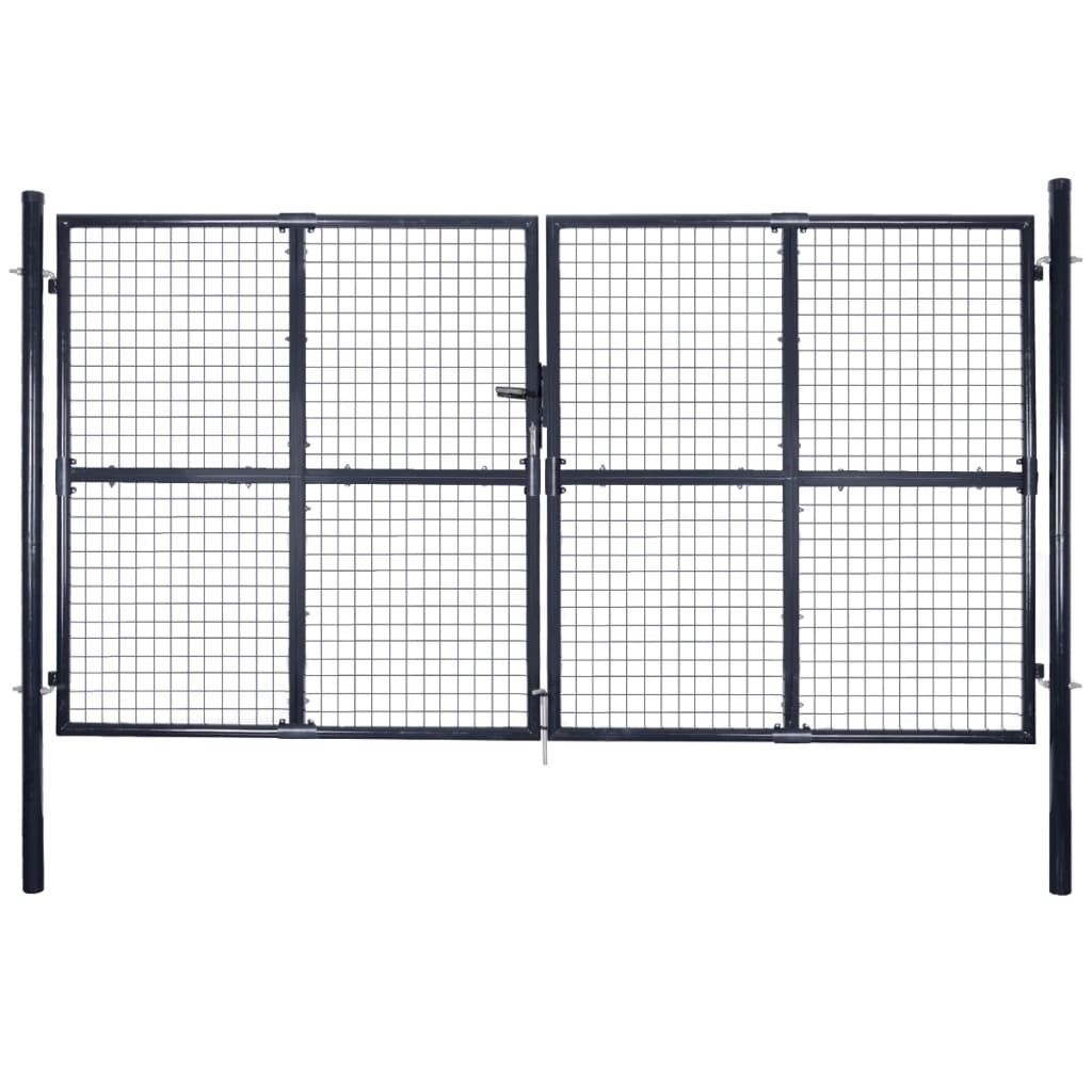 Vidaxl Gaaspoort 289x175 cm galvaniseret stålgrå