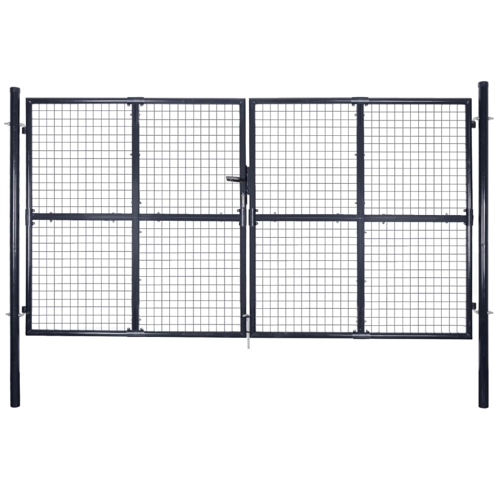 Vidaxl Gaaspoort 289x200 cm grigio galvanizzato