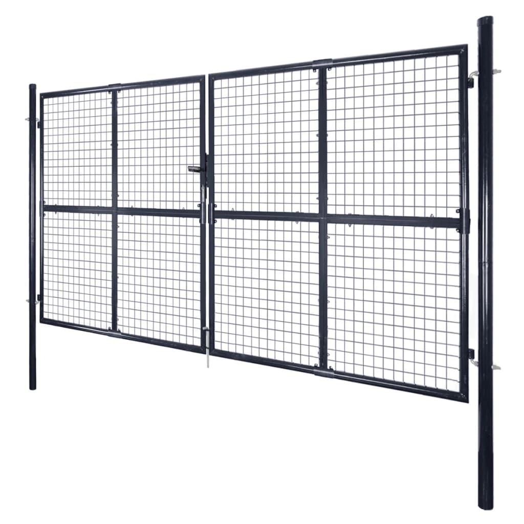 Vidaxl Gaaspoort 289x200 cm grigio galvanizzato