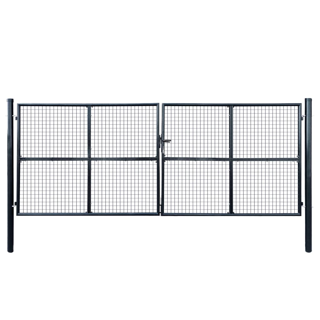 Vidaxl Gaaspoort 400x150 cm grigio in acciaio zincato
