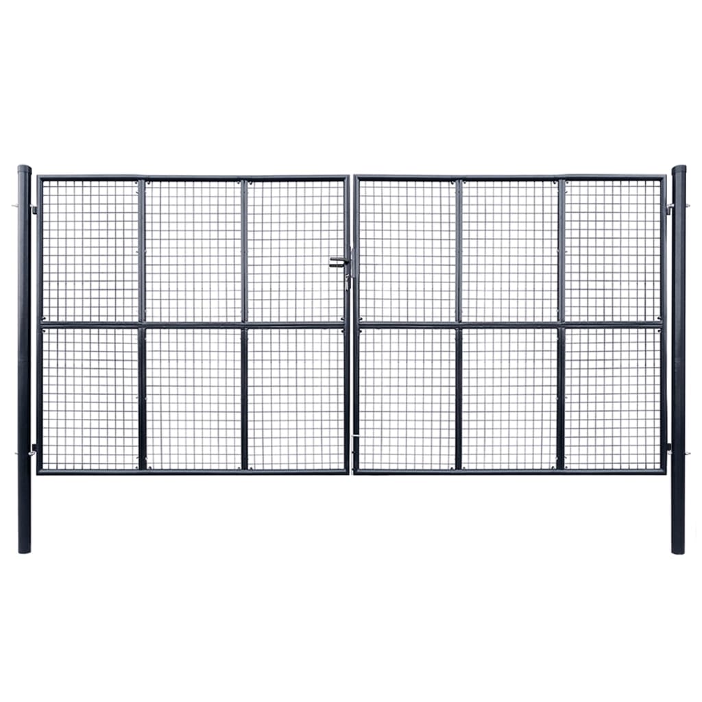 Vidaxl Gaaspoort 400x200 cm grigio in acciaio zincato