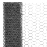 Piščančja žica Vidaxl 25x0,5 m jeklo s PVC prevleko sivo
