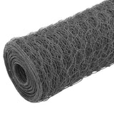 Vidaxl Poulet Wire 25x1.5 m Stol mat PVC Cover Grey