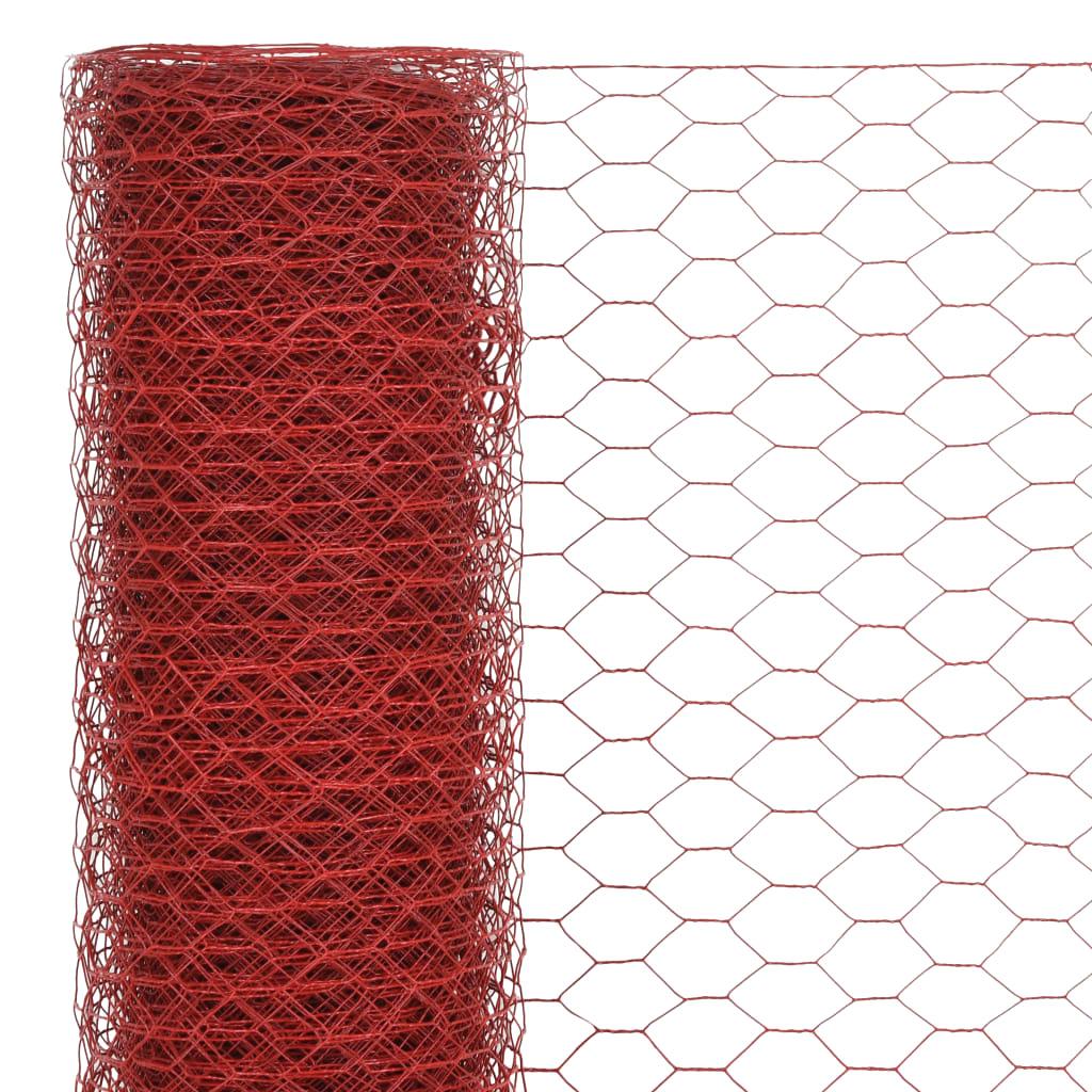 Filo di pollo Vidaxl 25x0,5 m in acciaio con rivestimento in PVC