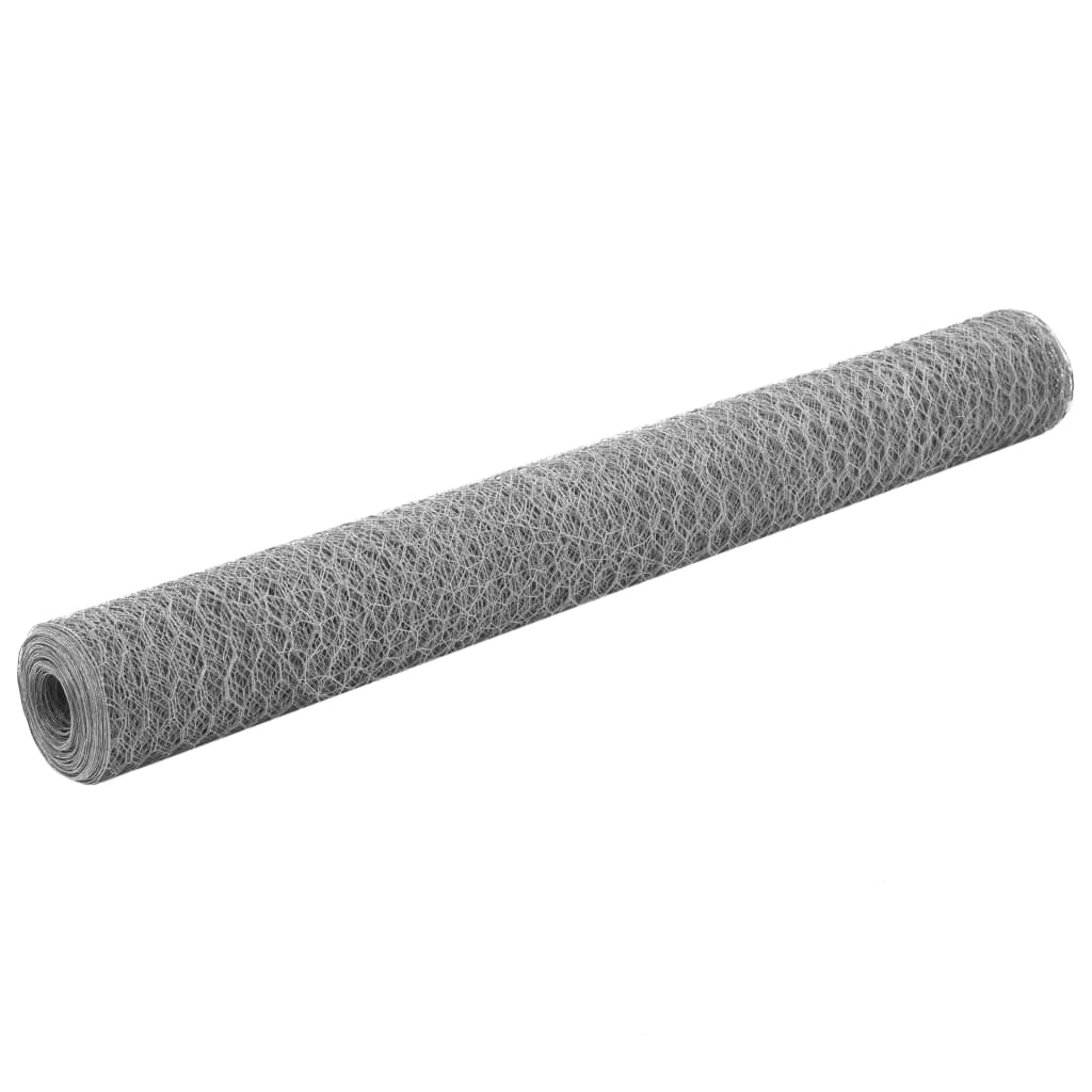 Vidaxl kyllingetråd 25x1,2 m galvaniseret stål sølvfarvet