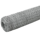 Vidaxl kyllingetråd 25x1,2 m galvaniseret stål sølvfarvet