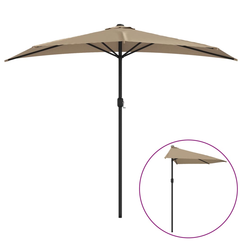 Balkon balkon vidaxl polovica z aluminijastim drogom 270x144 cm taupe