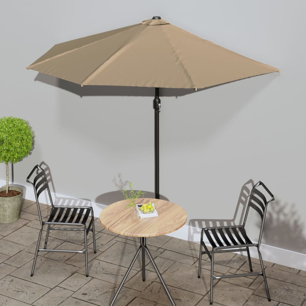 Balkon balkon vidaxl polovica z aluminijastim drogom 270x144 cm taupe