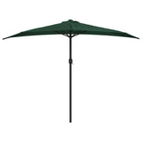 Vidaxl balcon parasol moitié avec poteau en aluminium 300x155 cm vert