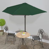 Vidaxl balcon parasol moitié avec poteau en aluminium 300x155 cm vert