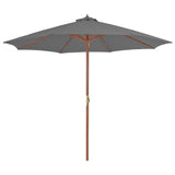 Vidaxl parasol with wooden pole 300 cm anthracite