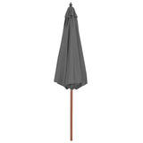 Vidaxl parasol with wooden pole 300 cm anthracite