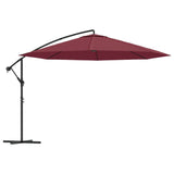 Parasol flotante Vidaxl con poste de aluminio 350 cm Borgoña rojo