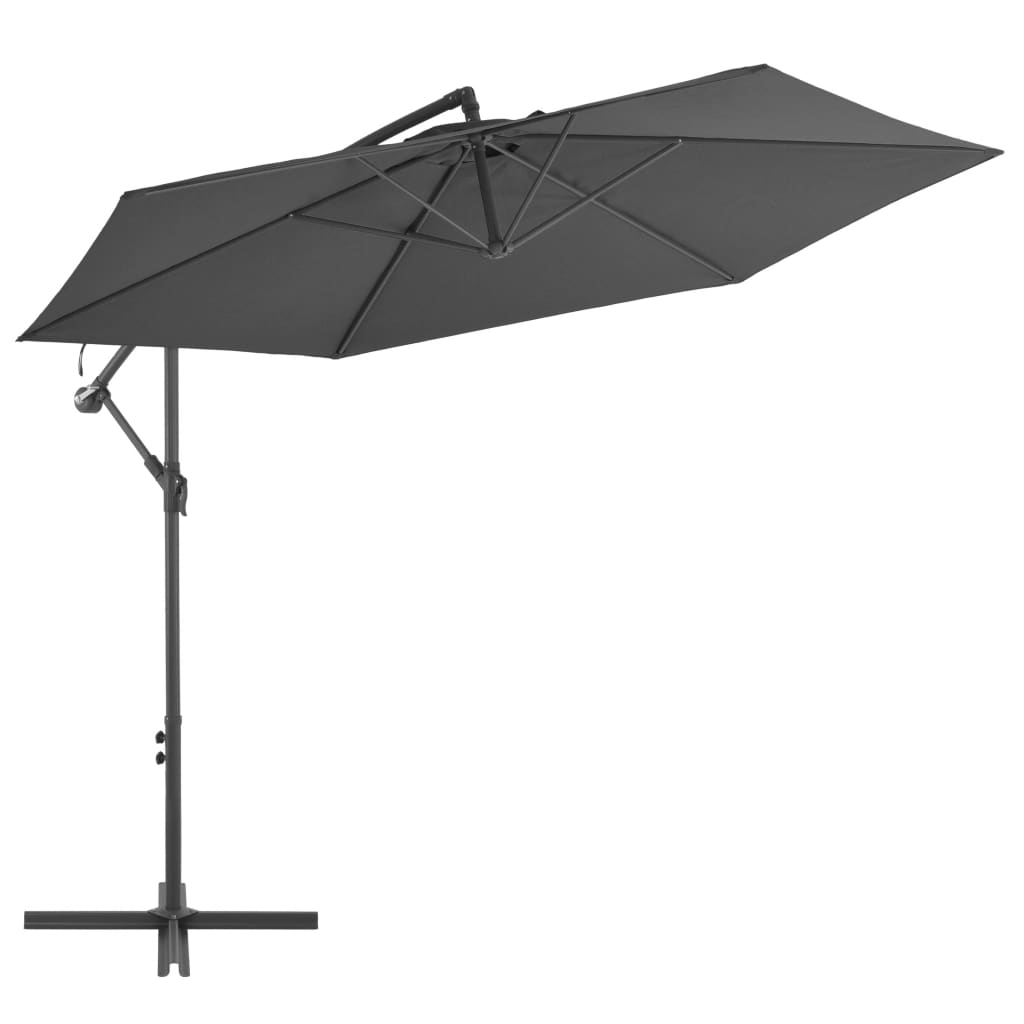 Vidaxl Parasol flottant avec poteau en aluminium 300 cm anthracite -colored