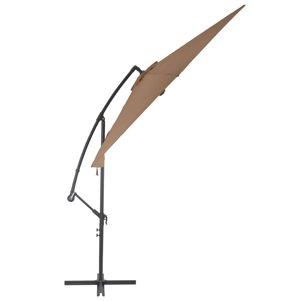 Vidaxl Parasol flottant avec poteau en aluminium 300 cm taupe