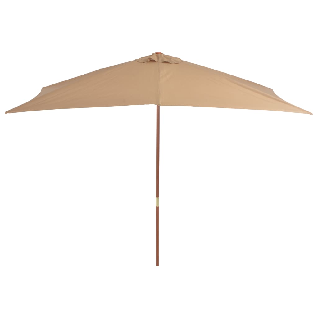Vidaxl Parasol med trästol 200x300 cm taupe