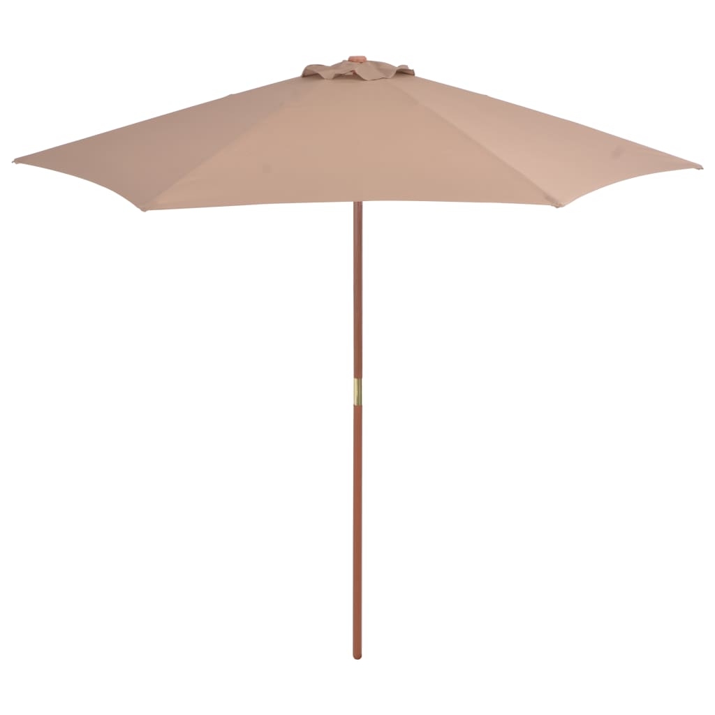 Vidaxl -parasol med trepol 270 cm taupe