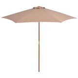 Vidaxl -parasol med trepol 270 cm taupe