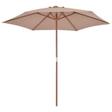 Vidaxl -parasol med trepol 270 cm taupe