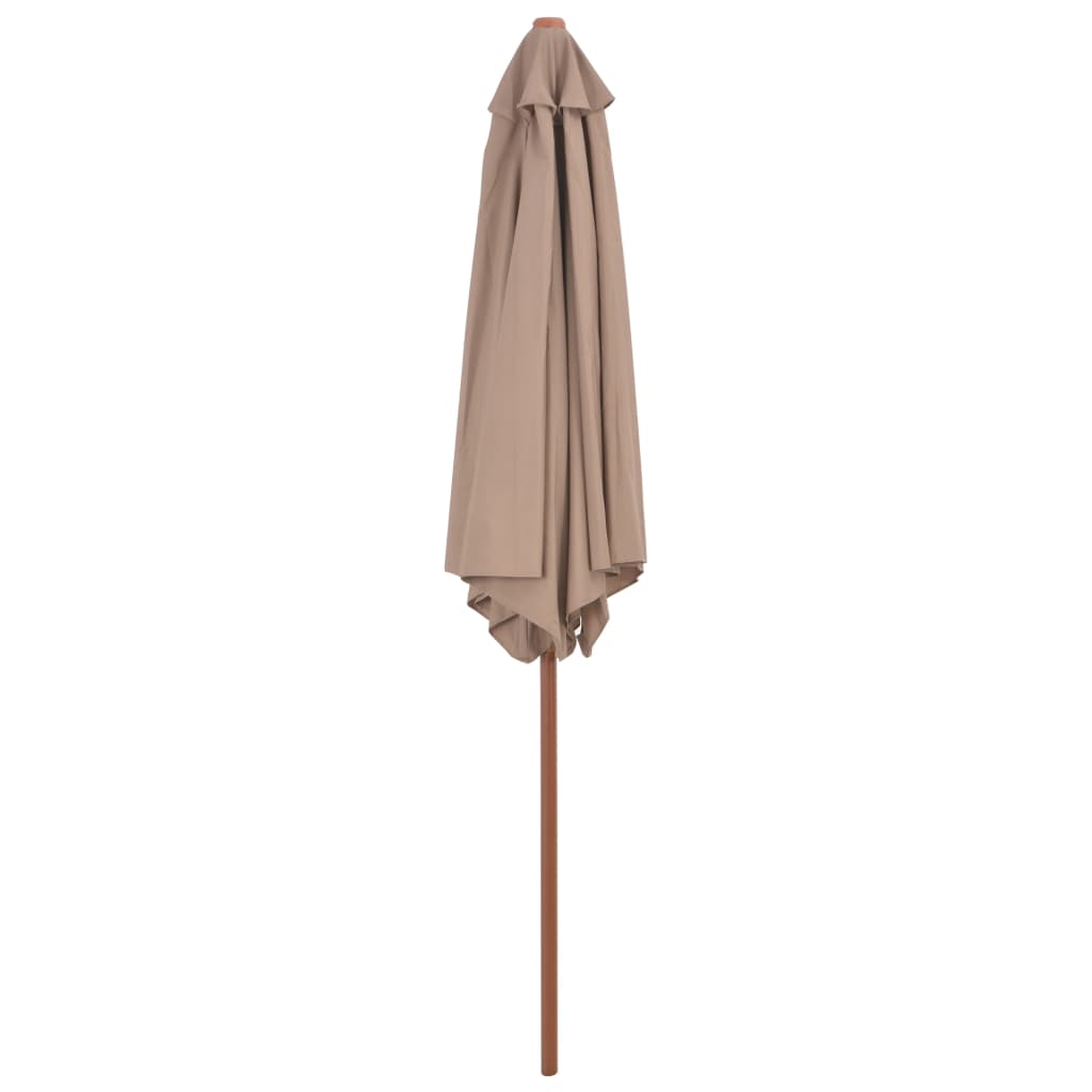 Vidaxl -parasol med trepol 270 cm taupe