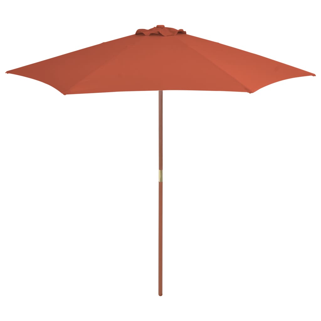 Vidaxl -parasol med træpol 270 cm terracotta