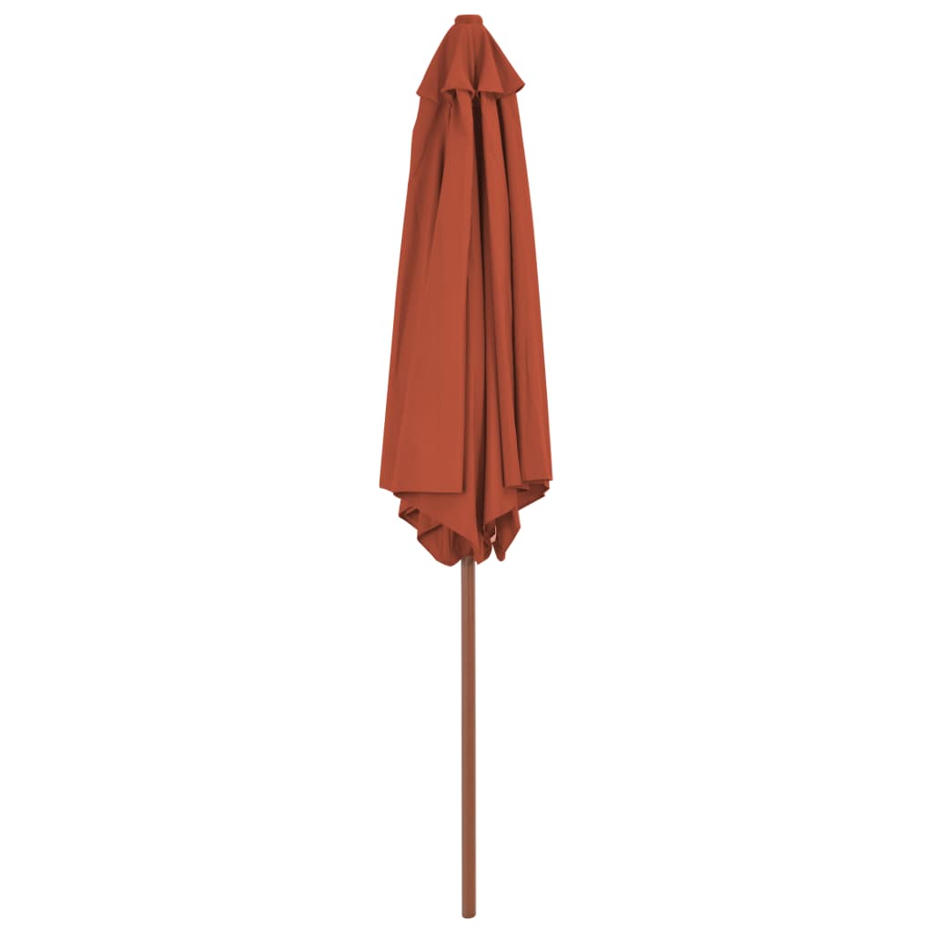 Vidaxl -parasol med træpol 270 cm terracotta