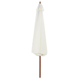 Vidaxl parasol s dřevěným pólem 350 cm písek bílý