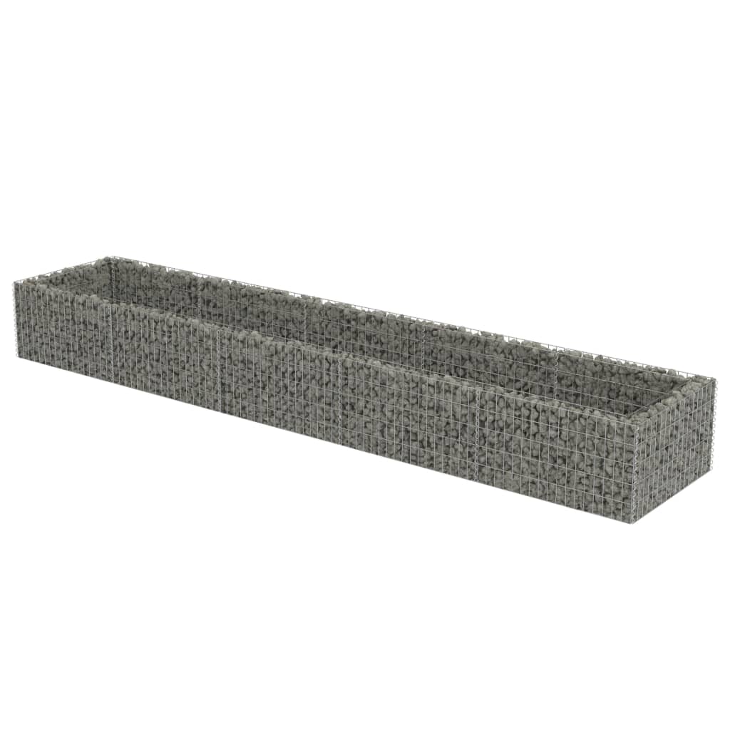 Vidaxl Gabion Pflanzer 450 x 90 x 50 cm verzinkter Stahl angehoben