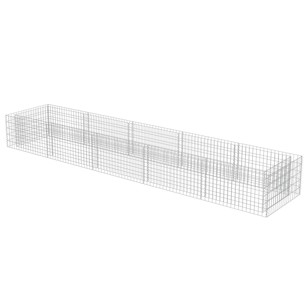 Vidaxl Gabion Pflanzer 450 x 90 x 50 cm verzinkter Stahl angehoben