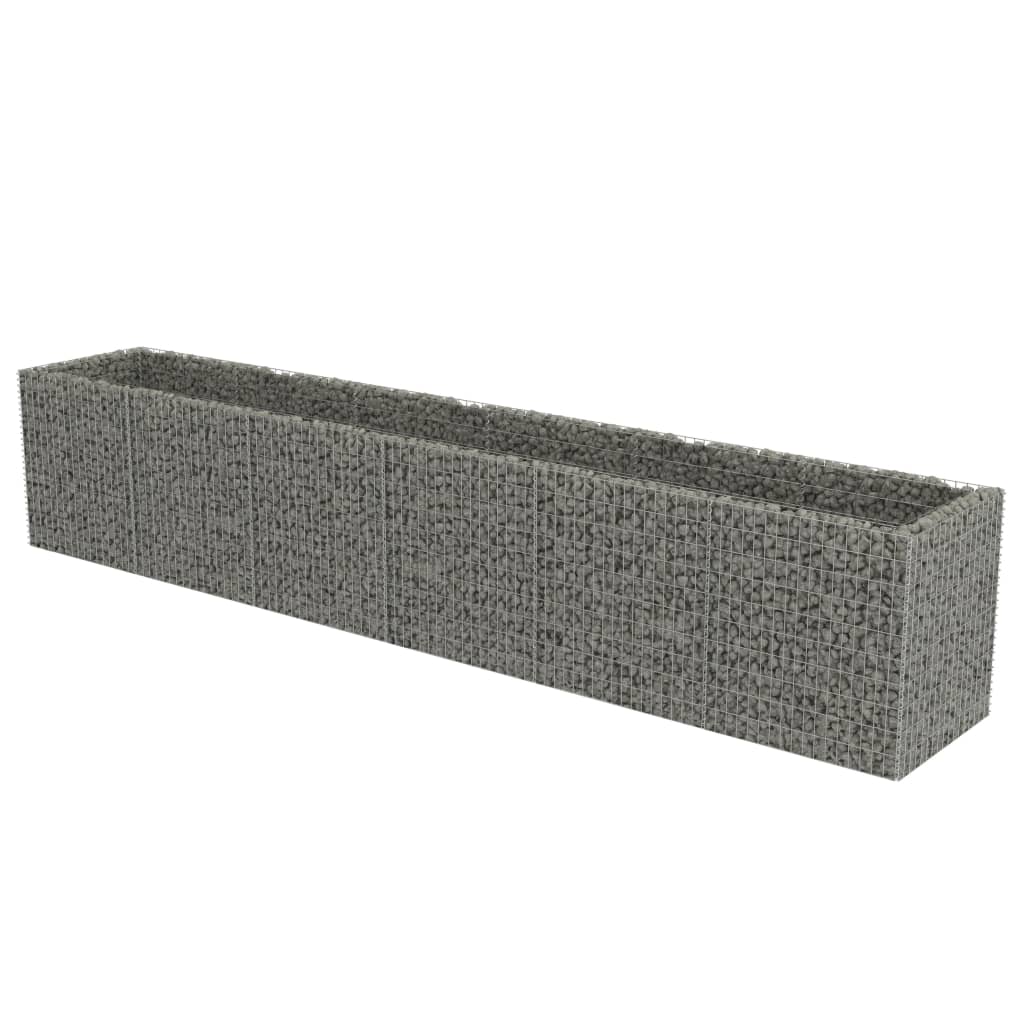 VidaXL Raised Gabion Planter 540x90x100 cm Galvanized Steel