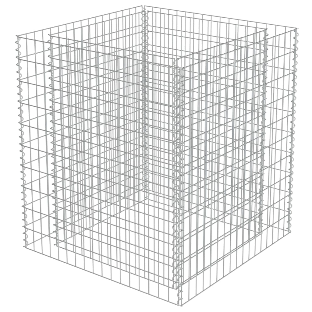 Vidaxl Gabion Planter Inged 90x90x100 cm Galvaniserat stål