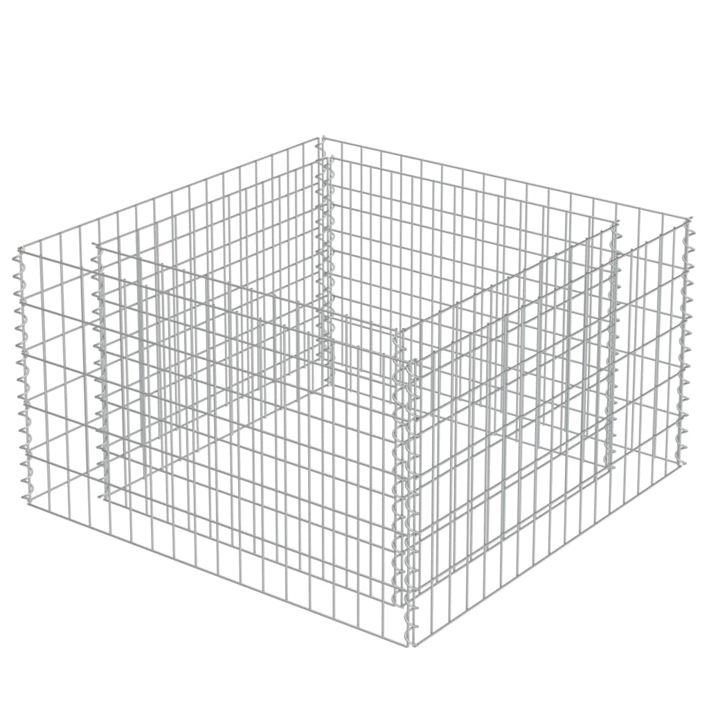 Vidaxl Gabion Planter höjde 90x90x50 cm galvaniserat stål