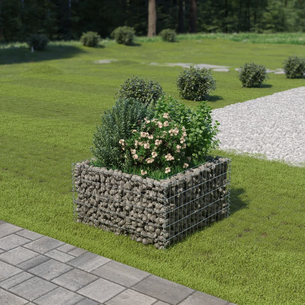 Vidaxl Gabion Planter höjde 90x90x50 cm galvaniserat stål