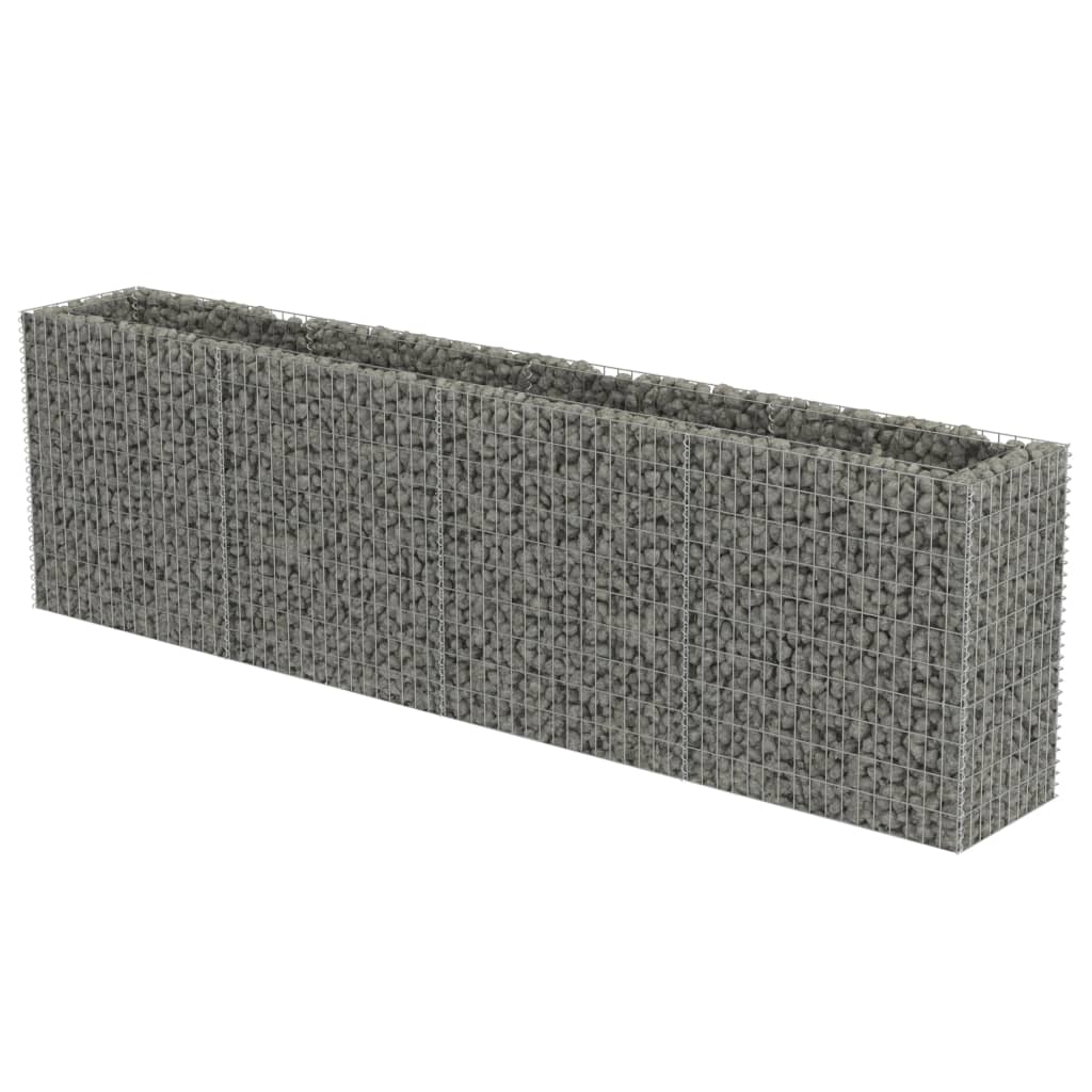 VidaXL Raised Gabion Planter 360x50x100 cm Galvanized Steel