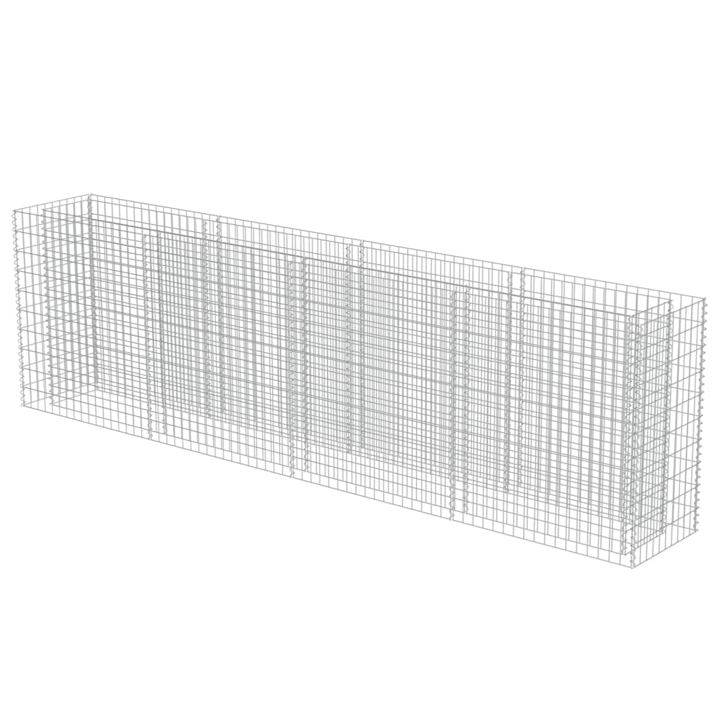 VidaXL Raised Gabion Planter 360x50x100 cm Galvanized Steel