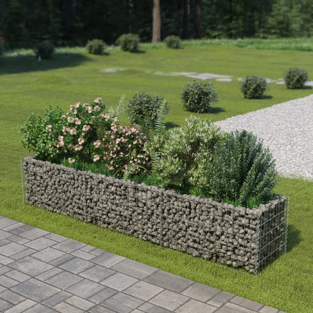 Vidaxl Gabion Planz huet 270x50x50 cm galvaniséiert Stol