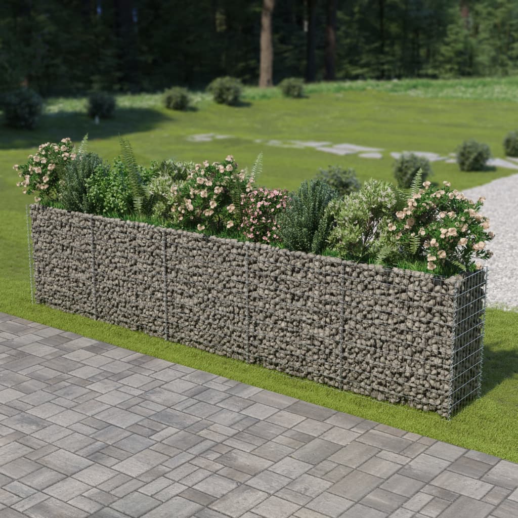 Vidaxl Gabion fioriera da 450x50x100 cm in acciaio zincato