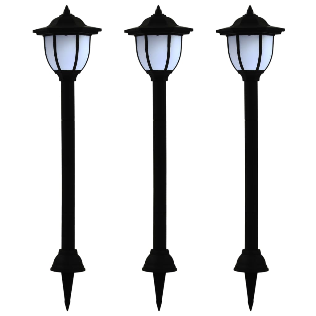 VidaXL LED solar lamps Black 3 pcs